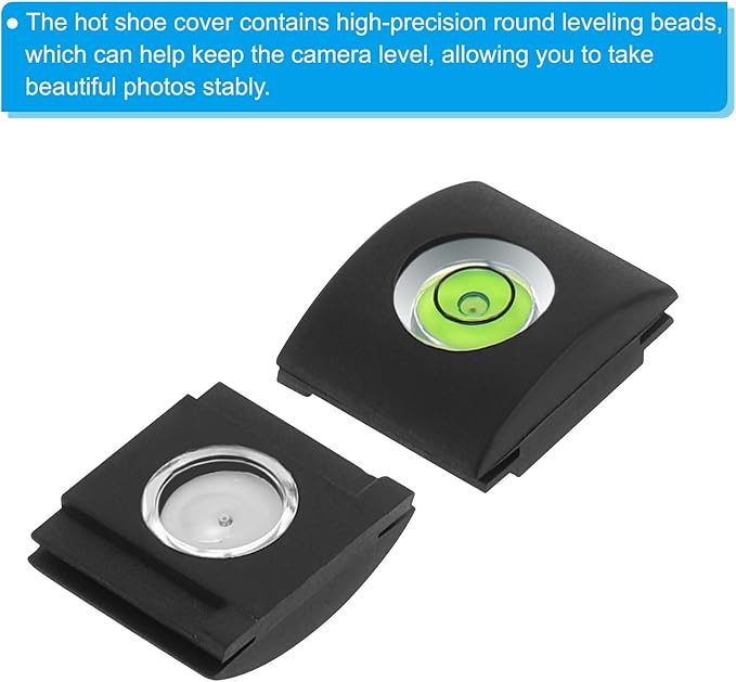 PATIKIL Camera Level Hot Shoe Cover Cap, 3 Pcs 1 Axis Universal Flashlight Bubble Level Camera Protector for Nikon for Fujifilm for Pentax DSLR/SLR Camera, Black