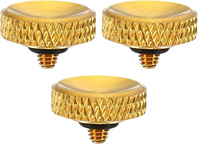 PATIKIL Camera Shutter Button, 3 Pack Soft Shutter Release Button Pure Copper Camera Button Carved Suitable for Nikon for Fujifilm for Leica DSLR/SLR Camera, Golden