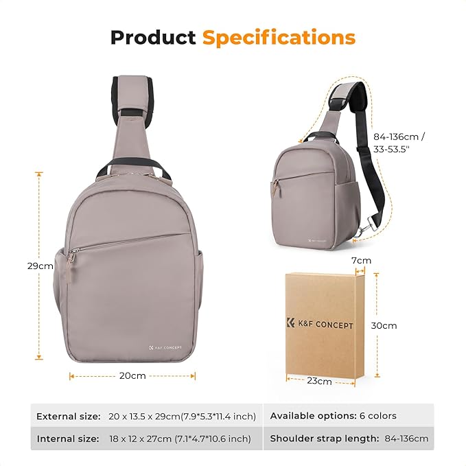 K&F CONCEPT Small Camera Bag for Photographer, Camera Sling Crossbody bag for DSLR/SLR/Mirrorless Camera, Compact Camera Case for Men and Women