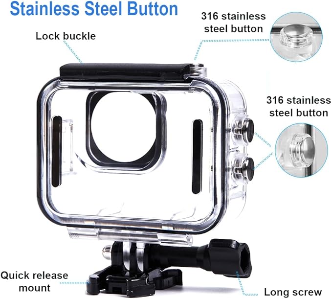 KETOPKIN Dive Case for Insta360 GO Ultra Camera,60M/196FT Underwater Diving Housing Waterproof Protection Shell with Bracket for Insta 360 GO Ultra Accessories