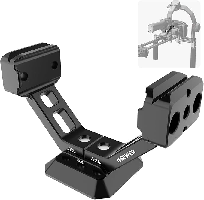 NEEWER Gimbal Mount for RS5/RS4/RS4 Pro/RS3/RS Pro, Arca Type Quick Release Shoulder Rig NATO Rail Camera Stabilizer Adapter Compatible with DJI SmallRig V Mount Battery Accessories, GA031