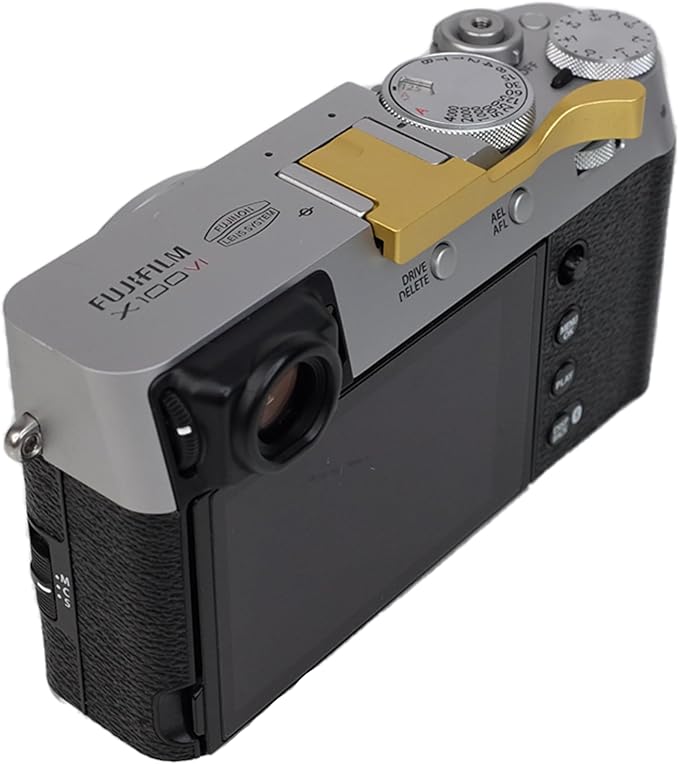 Foto&Tech Metal Hot Shoe Thumb Up Rest Hand Grip for Fujifilm Fuji X100V X100VI, X100V Thumb Grip, Fuji X100V Accessories, Fuji X100V Grip (Gold)