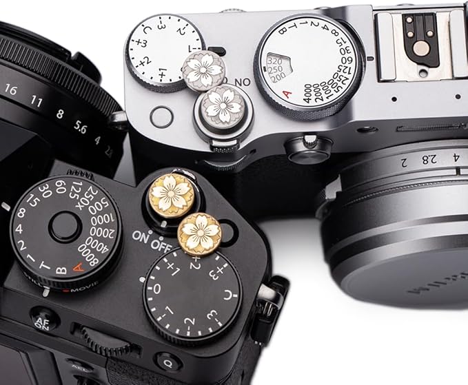 DBZZ Camera Shutter Button for Fuji X-T5 X-T3ii X-T200 X-T4 (2 Silver and 2 Brass)