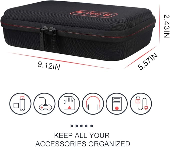 Canboc Hard Travel Electronic Organizer Case for MacBook Power Adapter Charger, Cable, Mouse Power Bank, Apple Pencil, USB Flash Disk, SD Card, Small Portable Accessories Bag, Black