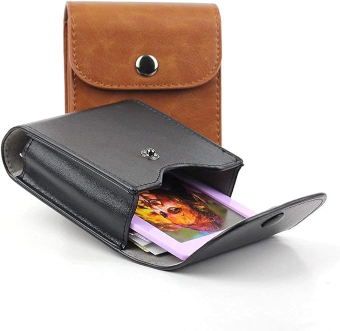 WOGOZAN SQ Photo Pouch Album for Fujifilm Instax Square SQ1 SQ40 SQ20 SQ10 SQ6 SP-3 Instant Film Camera 2.9x3.4 Inch Film Case Bag with Soft PU Leather Material (Black)