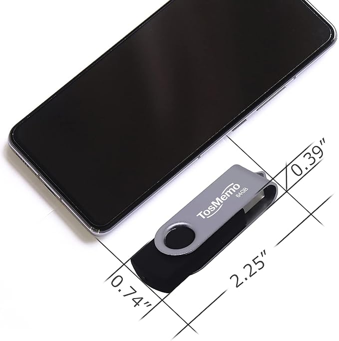 USB Flash Drive 64GB Thumb Drive USB 2.0 Flash Drive Swivel Jump Drive Pen Drive Memory Stick for Data Storage(2 Pack,Black & Blue)