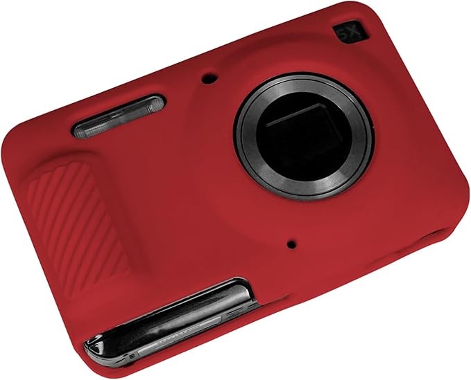 Easy Hood Camera Case for Kodak PIXPRO FZ55, Soft Silicone Cover Anti-Scratch Slim Fit FZ55 DSLR Camera Sleeve Body Skin Travel Protective Case, Cherry Red
