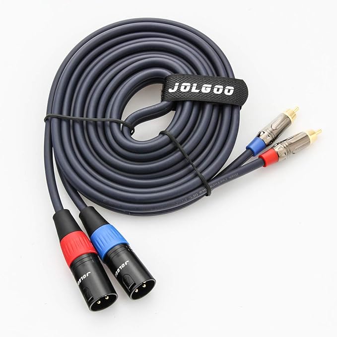 RCA to XLR Cable - Dual RCA/XLR Male HiFi Audio Cable, 10 Feet, 4N OFC Wire, for Amplifier, Mixer, Microphone