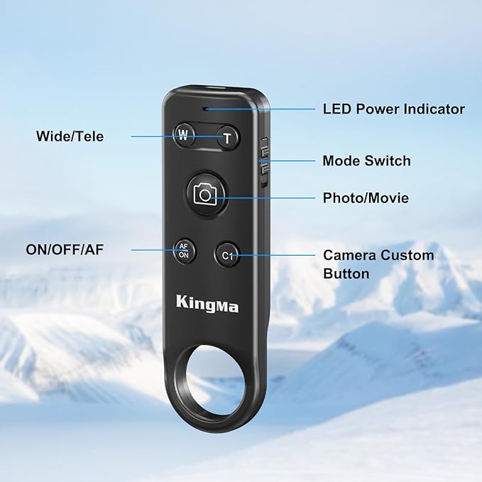 Wireless Camera Remote Control with Bluetooth 5.0 for Canon EOS /R5/R8/R50&Sony ZV-E10/E1&Nikon Z50/Z6/Z30,15m(49ft) Long Range Shooting with Zoom Function,Situable for Group Photos, Vlogging&Travel