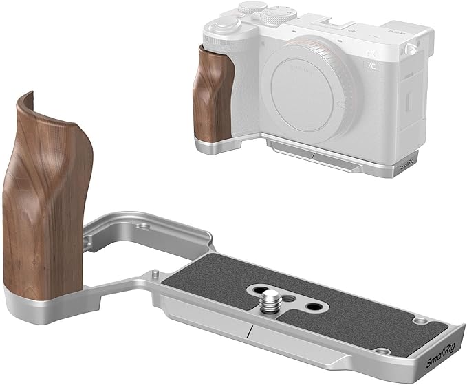 SmallRig A7C II / A7CR Handgrip L-Shape Grip for Sony Alpha 7C II/Alpha 7CR, Quick Release Plate for Arca, Lightweight Wooden Side Handle, for Quickly Switch on Tripods/Handheld Shooting - 4796B