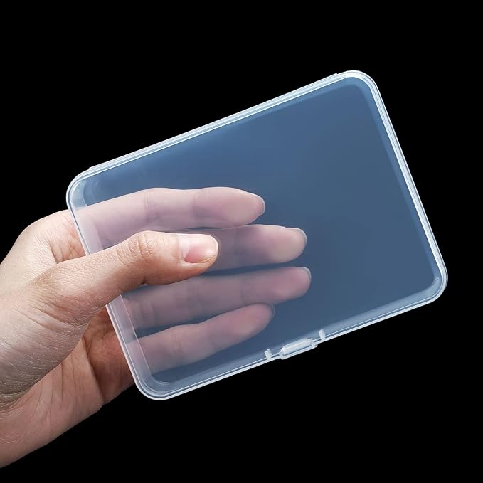 SATINIOR 48 Packs Clear Small Plastic Containers Transparent Storage Box with Hinged Lid for Small Items Crafts Jewelry (4.4 x 3.3 x 1.2 Inch)