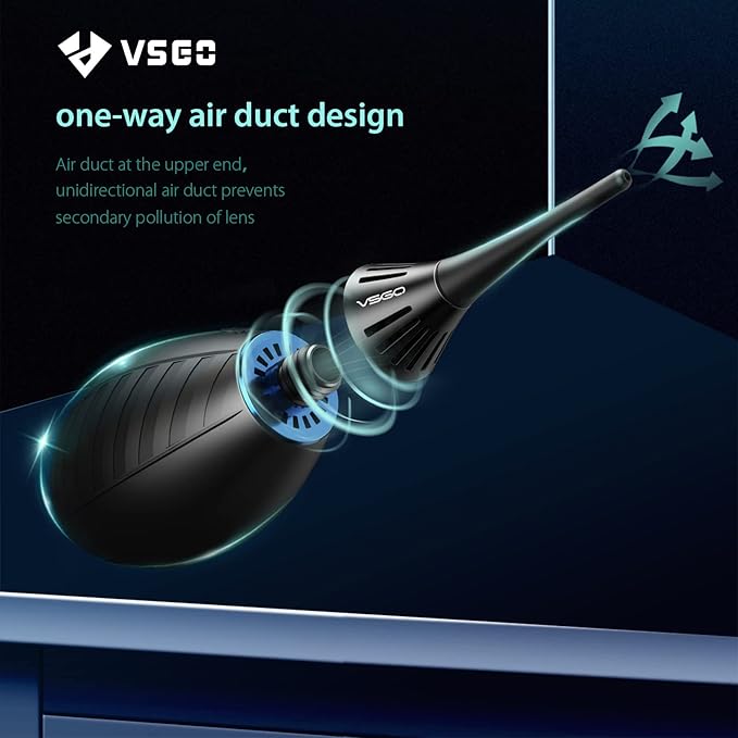 VSGO Camera Air Blower with Soft Tip, Single Air Intake with Self-Suction Cup, Compatible with Camera Lens, SLR/Mirrorless Sensors, Reflectors, Focusing Screens, Coffee Machines and More