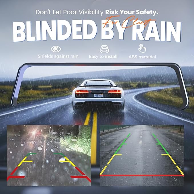 Rear View Backup Camera Cover, Car Rear View Camera Anti-Rain Cover, Silicone Anti-rain Reversing Cameras Protection, Backup Camera Rain Shield for All Kinds of Cars (White)