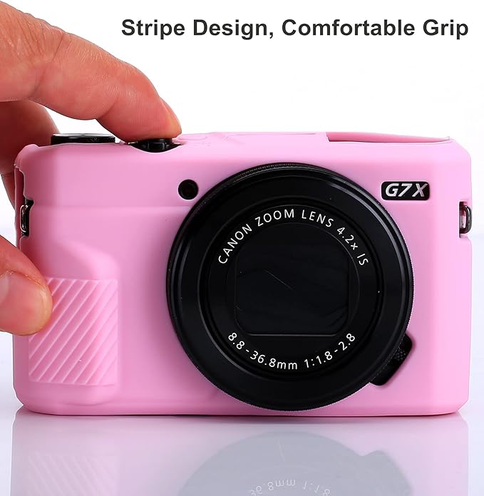 Pocoukate Camera Body Case for Canon G7X /G7X Mark II/Mark III Silicone Case Cover with Optical 9H Hardness 0.3mm Ultra-Thin DSLR Camera Screen Protector