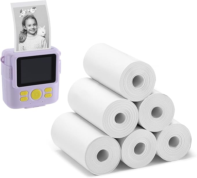 6 Pack Kids Camera Paper Roll Refill - HD Instant Print Thermal Photo Printer Paper for Most Cameras - Birthday Holiday Gifts for Children