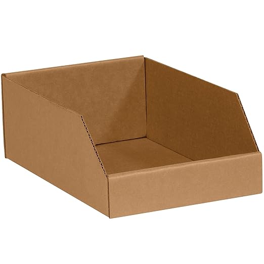 Box USA Storage Bins Small 8"L x 12"W x 4 1/2"H 50-Pack - Corrugated Cardboard Box for Packing, Moving, and Storage