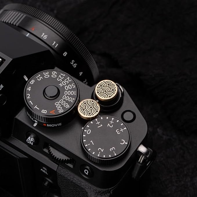 DBZZ Camera Shutter Button for Fuji X-T5 X-T3ii X-T200 X-T4 (2 Brass Waves)