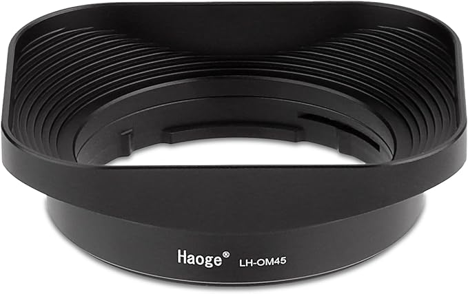 Haoge LH-OM45 Metal Square Lens Hood for Olympus M.ZUIKO Digital 45mm F1.8 Lens Bayonet Shade Hood
