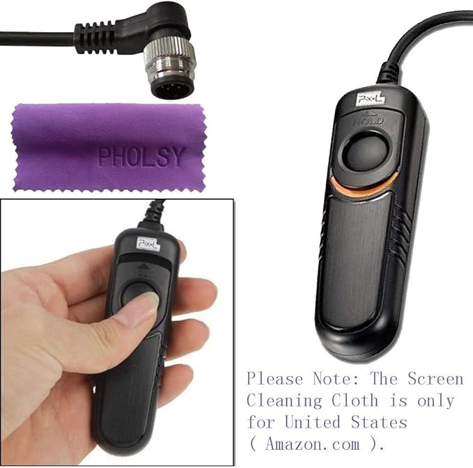 Pixel Remote Commander Shutter Release Cable DC0 Compatible with Nikon Z8 Z9 D3 D4 D5 D6 D800 D850 D810 D700 D500 D300 D200 F6 F100 F5 F90X F90 N90s D1X D2H D3X Compatible with Nikon MC-30A