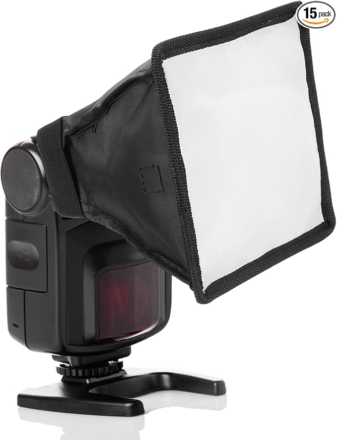 PATIKIL 6" x 6.7" Flash Diffuser Light SoftBox, 2Pcs Universal Collapsible Flash Diffuser with Storage Pouch for SB-5000 SB-700 SB-300 SB-900 SB-910 SB-600 SB-4, Black