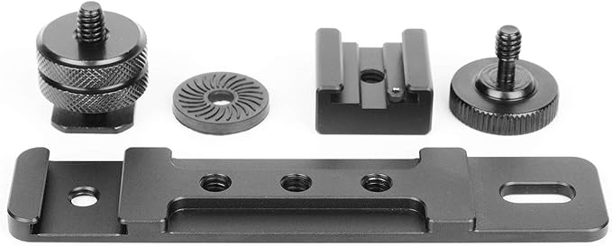 ChromLives Hot Shoe Extension Bar Mount, Cold Shoe Extension Flash Bracket, Dual Straight Mount Flash Bracket Compatible with Nikon Canon Sony Olympus DSLR Camera Camcorder DV