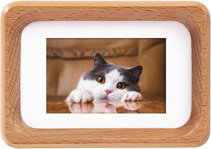 Kattepote 3 inch Wooden Mini Instant Photo Frames, with Mat for 1x2 inch Photos, Natural Beech Wood Mini 2 x 3 inch Tabletop Picture Frame Instant Camera Photo Frames (Beech)