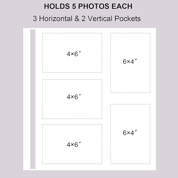 Vienrose Photo Album for 600 4x6 Photos, Black, Faux Leather Cover, Acid-Free, PVC-Free, 14 x 13 x 2 Inches