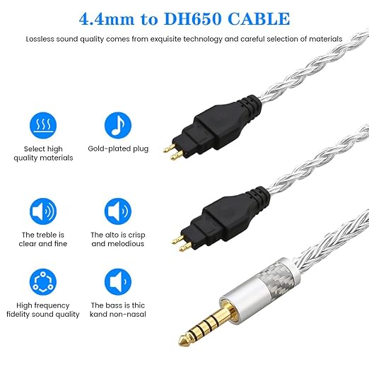 Replacement Cable for SENNHEISER Headphones HD650 HD600 HD580 HD535 HD545 HD565 HD265 with 4.4mm Plug (1.2m, 4.4mm)