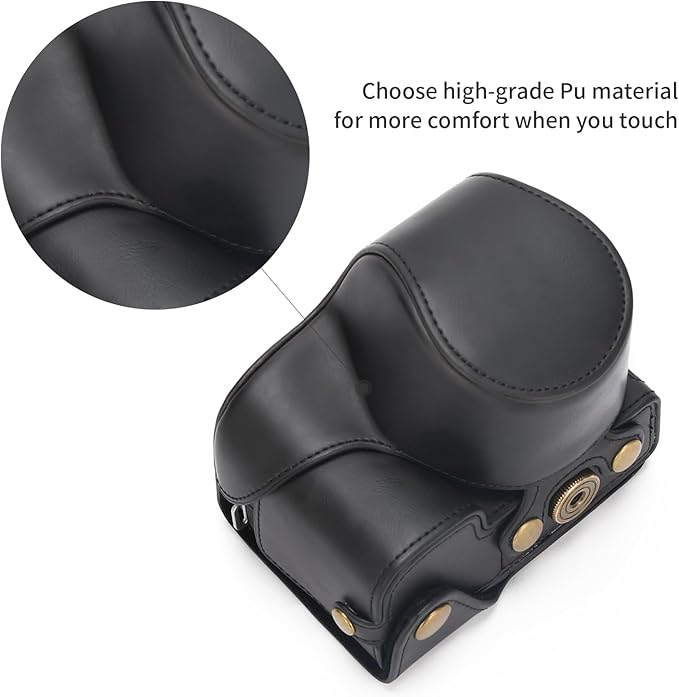 Hargedis for Sony ZV-E10 II case Premium PU Full Body Leather Camera Case Bag for Sony ZV-E10 II Fit 16-50mm Lens with Camera Shoulder Strap