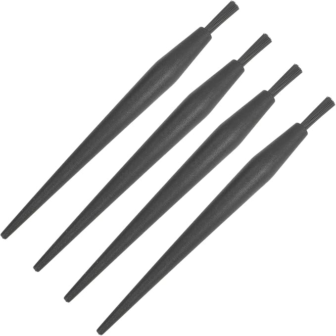 uxcell 4 Pcs Antistatic ESD Brush Portable Plastic Handle Nylon Lab Cleaning Brushes for Electronics Keyboard PCB BGA Repair Soldering, 18x4mm Bristles