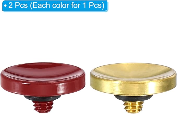 PATIKIL Camera Shutter Button, 2 Pack Soft Shutter Release Button Pure Copper Camera Button Concave, for Nikon for Fujifilm for Leica Dark Red/Golden