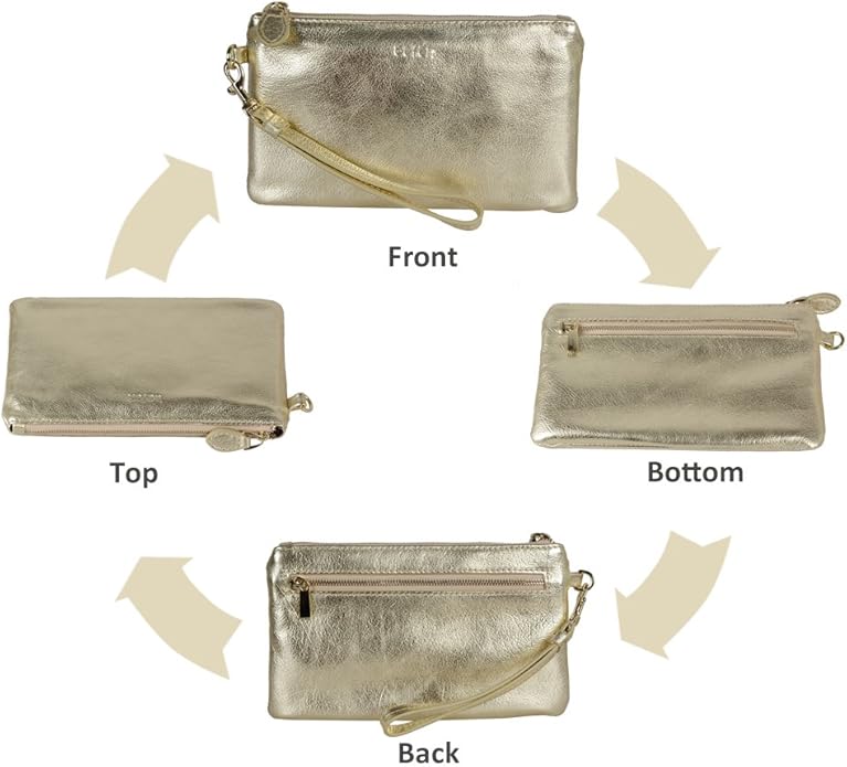 befen Genuine Leather Wristlet Clutch RFID Blocking Bag Cell Phone Wallet Purse Wristlet Wallet Purses and Handbags for Women