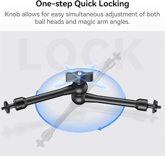 EMART 10inch Articulating Magic Arm Camera Mount with Super Clamp, Friction Power Adjustable Camera Mounts & Clamps with Magicarm and Cold Shoe for Photography/Videography/Webcam/Flash Light