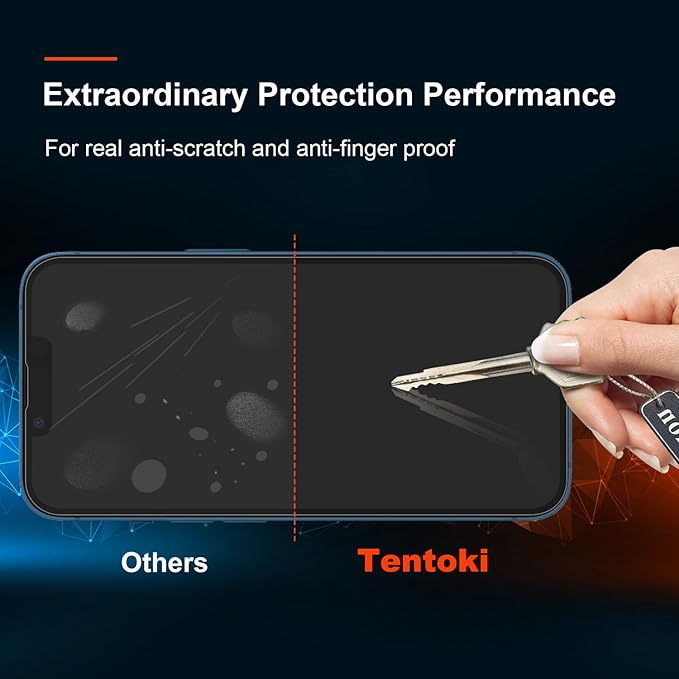 Screen Protector for iPhone 14/13 Pro / 13 (3 PACK), Tempered Glass Film, Full Coverage, Ultra HD, 9H Hardness, Scratch Resistant, Case-Friendly