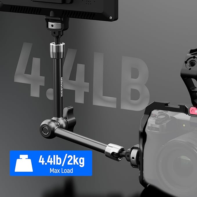 NEEWER 11" Articulating Magic Arm with 360° Ball Heads & Locating Pins for ARRI, Camera Monitor Mount with 1/4" Screws for DSLR Action Camera Monitor Video Light Compatible with SmallRig Cage Rig,ST16