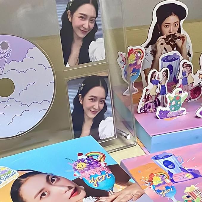 Baskiss Photocard and CD Holder Stand, Acrylic Ablum Standing Display, 66 x 91 mm Card Cares Ultra Clear Trading Cases Protectors for Kpop Photocard Baseball Basketball Card Display (1 CD & 2 Cards)