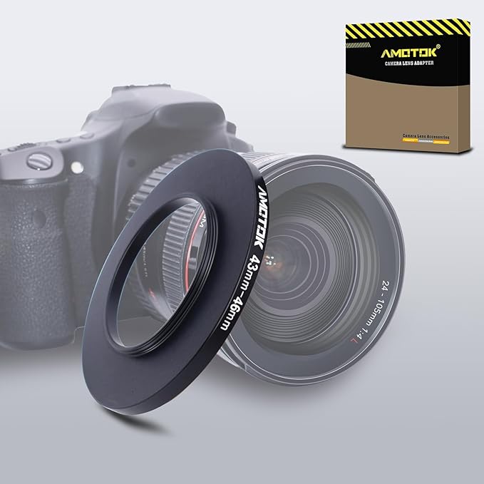 43mm Lens to 46mm Camera Lens Adapter,43mm-46mm Filter Step up Rings,Compatible All 46mm Filter Accessory.Made from CNC Machined