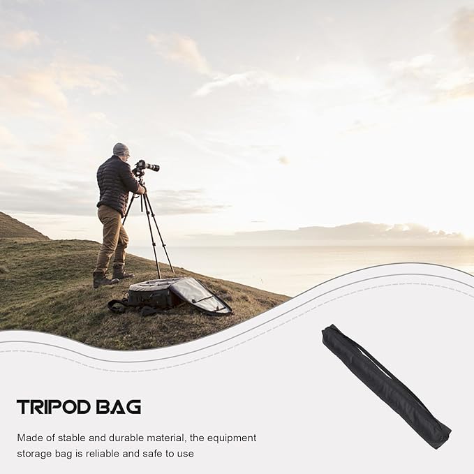 Kisangel Tripod Carry Bag and Photography Storage Bag with Shoulder Strap, Oxford Cloth Portable Padded Case for Outdoor Photography Equipment, 100X10X10Cm Compact Carrying Pouch