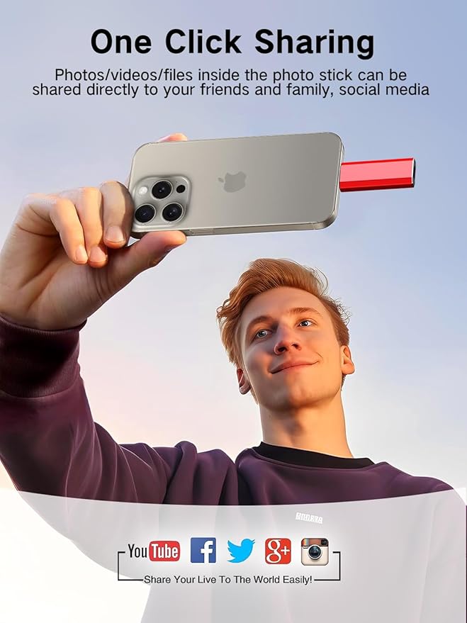 EATOP 512GB Flash Drive Intended for iPhone iPad, Memory Stick Storage for Photos and Videos Backup, Compatible with iPhone iPad Android PC, Plug and Play, No Application Required (Red)