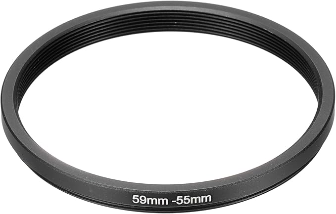 PATIKIL Step Down Ring Adapter 59mm to 55mm, Filter Step-Down Rings Camera Lens Filters Metal Ring Digital for ND IR DSLR Lenses, Black