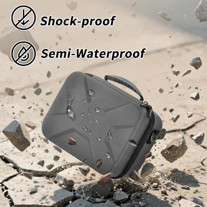 Comecase Hard Camera Case for Canon EOS Rebel T7 R50 R100 R10 R5 R6 R8 Mark II, DSLR Mirrorless Camera Bag with 6 Slots &Adjustable Divider for Lens and Accessories, Travel Storage, Grey