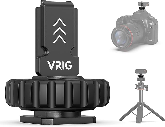 VRIG Cold Shoe Mount Adapter for MIC 2 Wireless Microphone,Mic 2 Mount Adapter Compatible with Canon Nikon Sony Cameras, with 1/4" Thread Camera Tripod Accessory