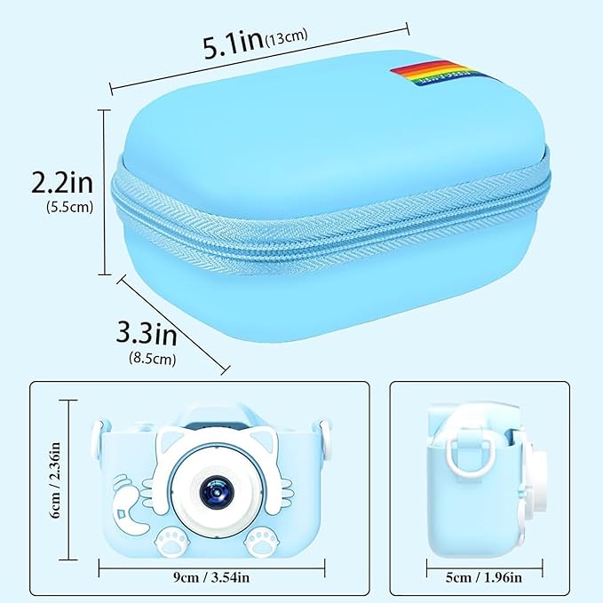 Leayjeen Kids Camera Case Compatible with Goopow/SGAINUL/Gofunly/ArtCWK and More Video Digital Camera Gift - Case for Toy Action Camera and Accessories(Case Only)