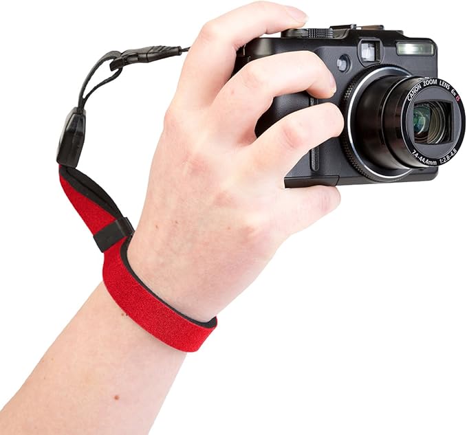 OP/TECH USA Cam Strap - QD | Quick Release Wrist Strap for Digital, Film & Vintage Cameras – Red, Made in USA