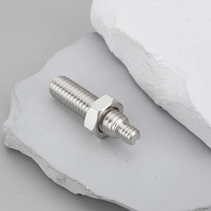 ECSiNG 2pcs 1/4" to 3/8" Threaded Tripod Screw Adapter Stainless Steel with Nuts for Tripod