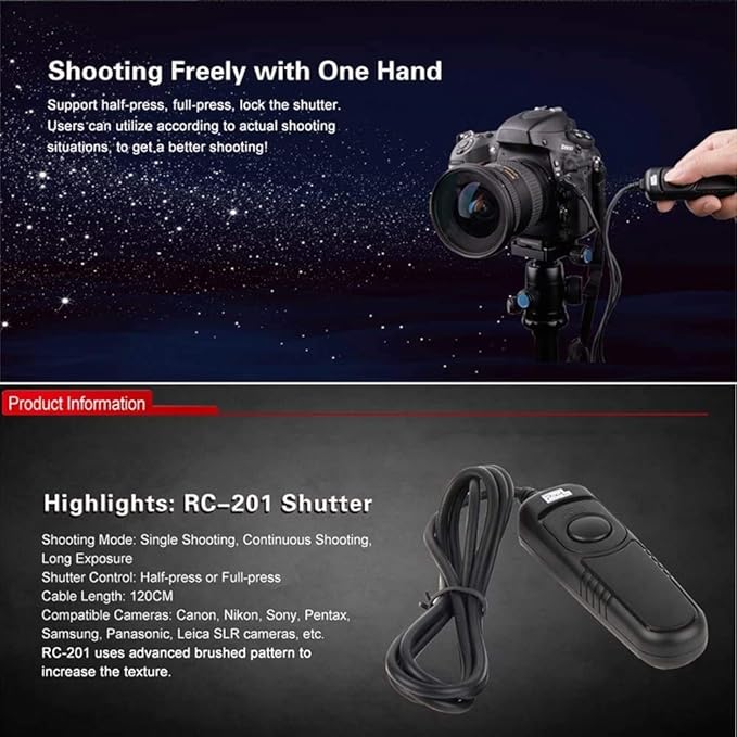 Pixel Wired Shutter Remote Control S2 Remote Shutter Release Cable for Sony Cameras, Replaces Sony RM-SPR1