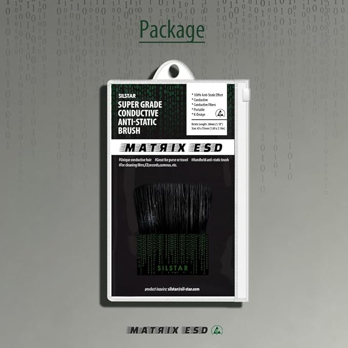 Matrix Super Grade Conductive Anti Static ESD Electrostatic Discharge Brush Matrix ESD 43mm for Miniature Models, Camera, Photo, Film, PCB, Mobiles & Vinyl Record Dust Free Handheld typed Brush