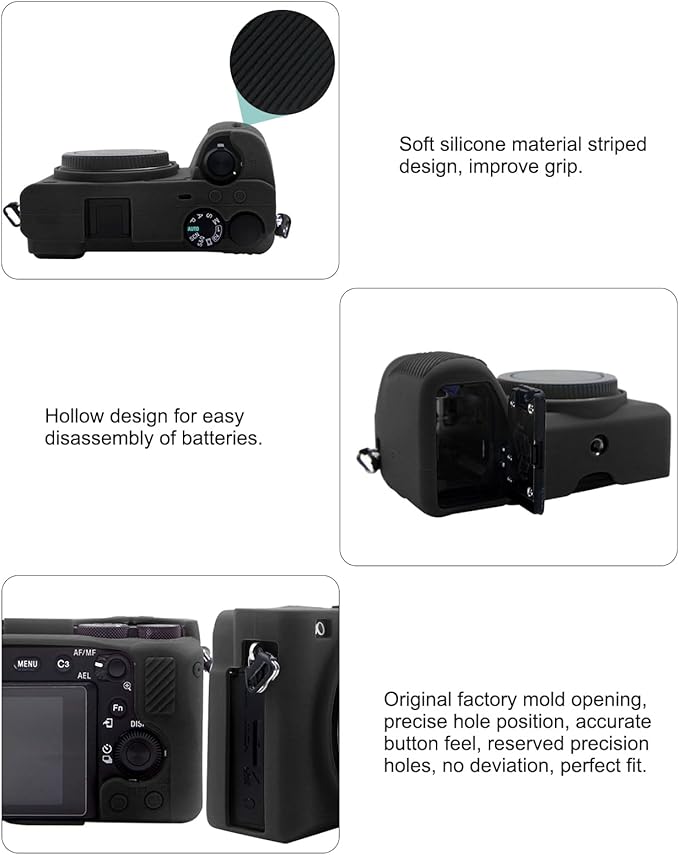 PULUZ Camera Case for Sony A6600/ILCE-660 Durable and Lightweight Rubber Soft Silicone Camera Protective Cover(Black)