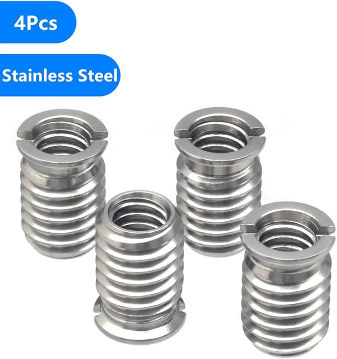 Stainless Steel 1/4"-20 Female to 3/8"-16 Male Screw Adapter 4 Pieces 14mm Height