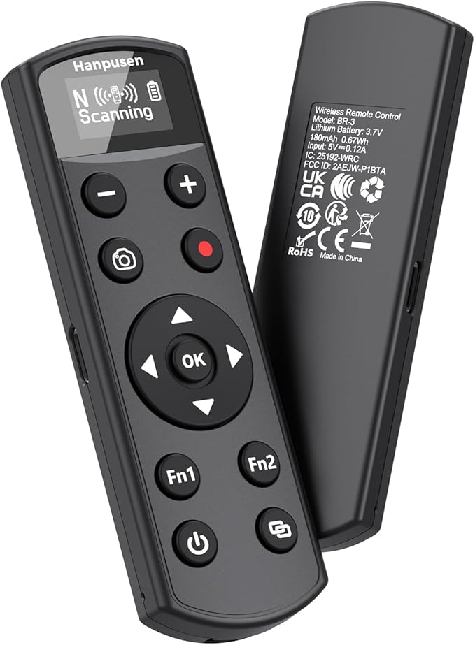 Hanpusen Rechargeable Camera Remote Control for Nikon - Wireless Shutter Release with OLED Screen Compatible with ZR, Z6lll, Z30, Z50, Z50ll, z5, Zfc, Zf, Z6II,Z7II, P1000; Replaces Nikon ML-L7(Black)